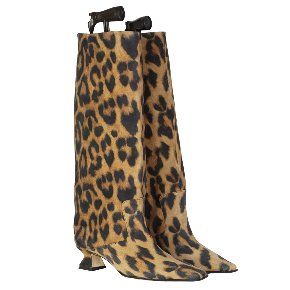 MIISTA Brown Animal Print Suede Effie Boots UK 6 EU 39 👠