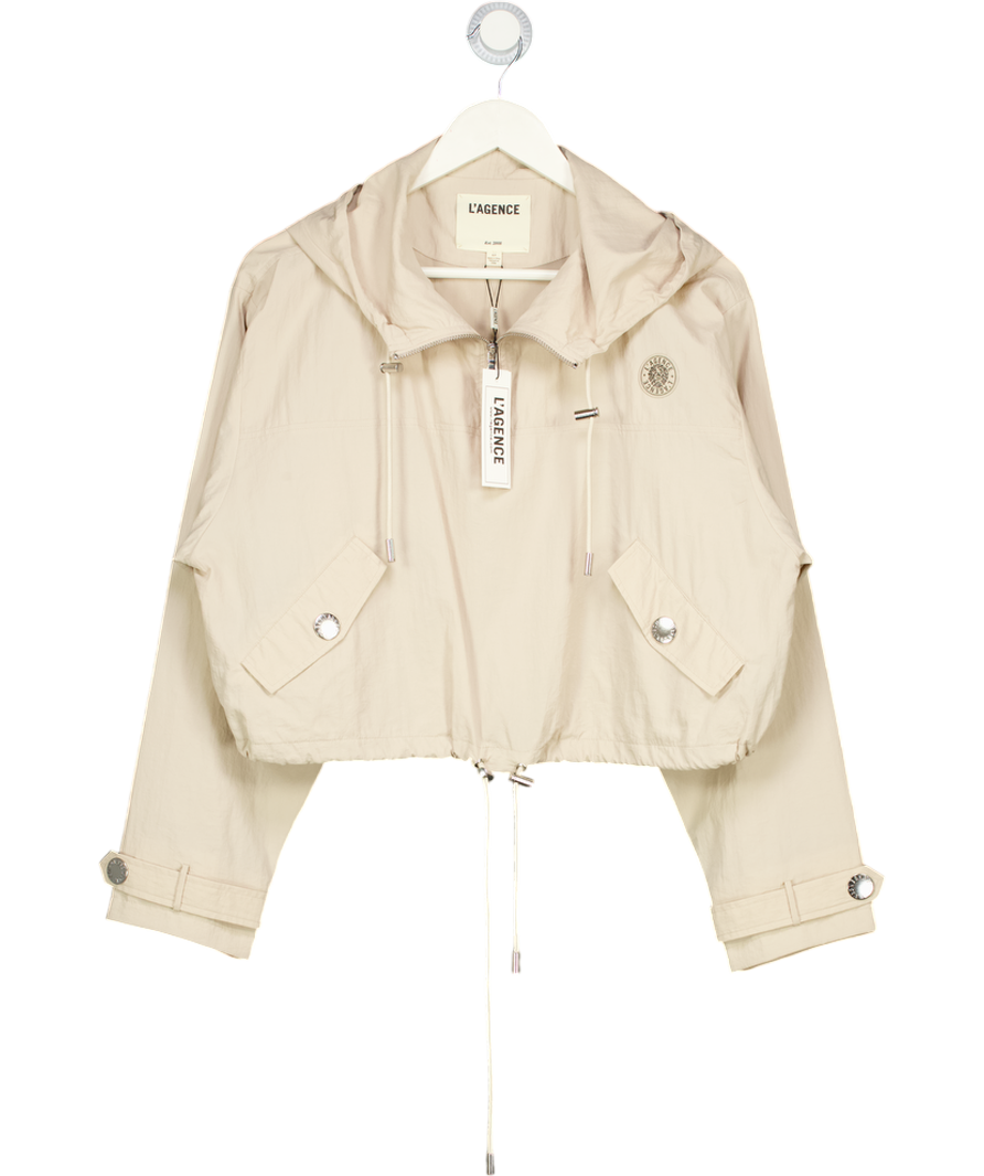 L'agence Beige Bronwyn Crop Windbreaker UK S