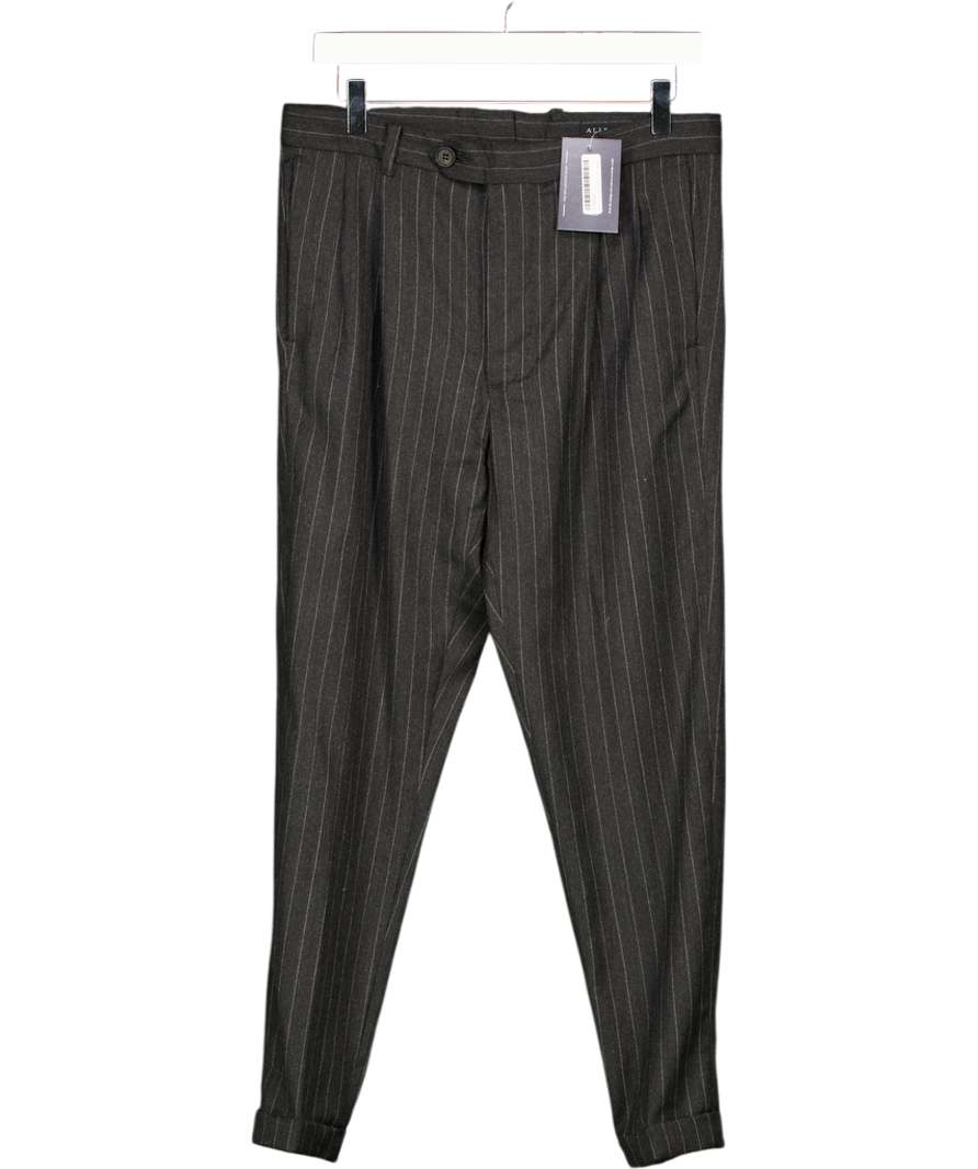 All Saints Grey Pinstripe Skinny Trousers W28