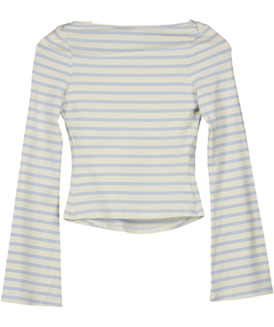 nom originals Cream & Blue Flared Soft Long Sleeve UK S
