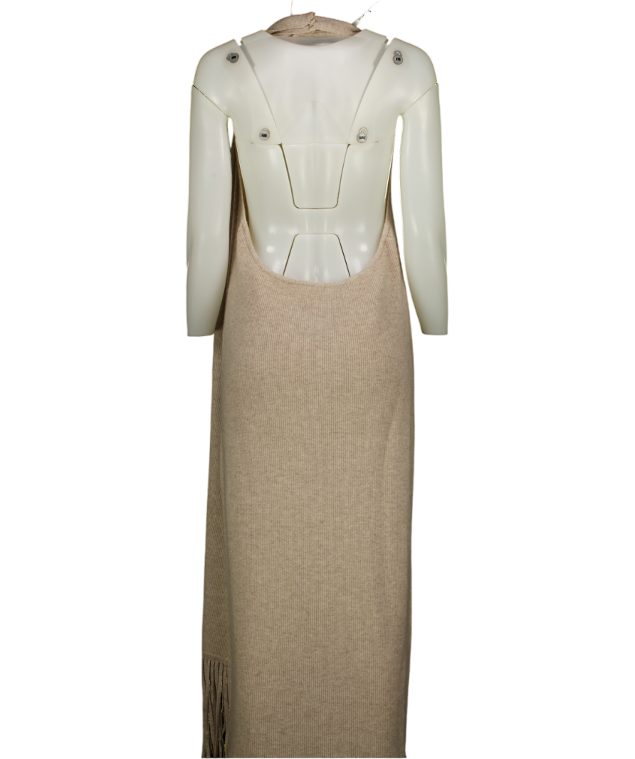 CULT GAIA Beige Caia Halterneck Midi Dress UK S