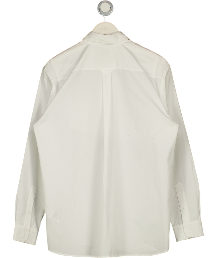 LACOSTE Heritage Edition White Polin Shirt With Graphic Tennis Racquet Print UK M