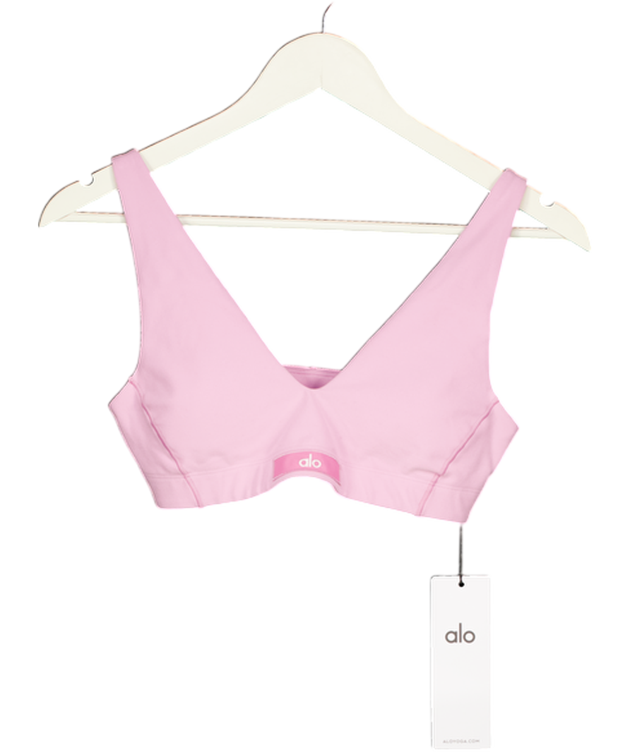 ALO Pink 2-piece Alosoft Sincere Fitted Jacket And Bra Top UK S