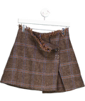 Acne Studios X Harris Brown Tweed Mini Wrap Skirt UK 10
