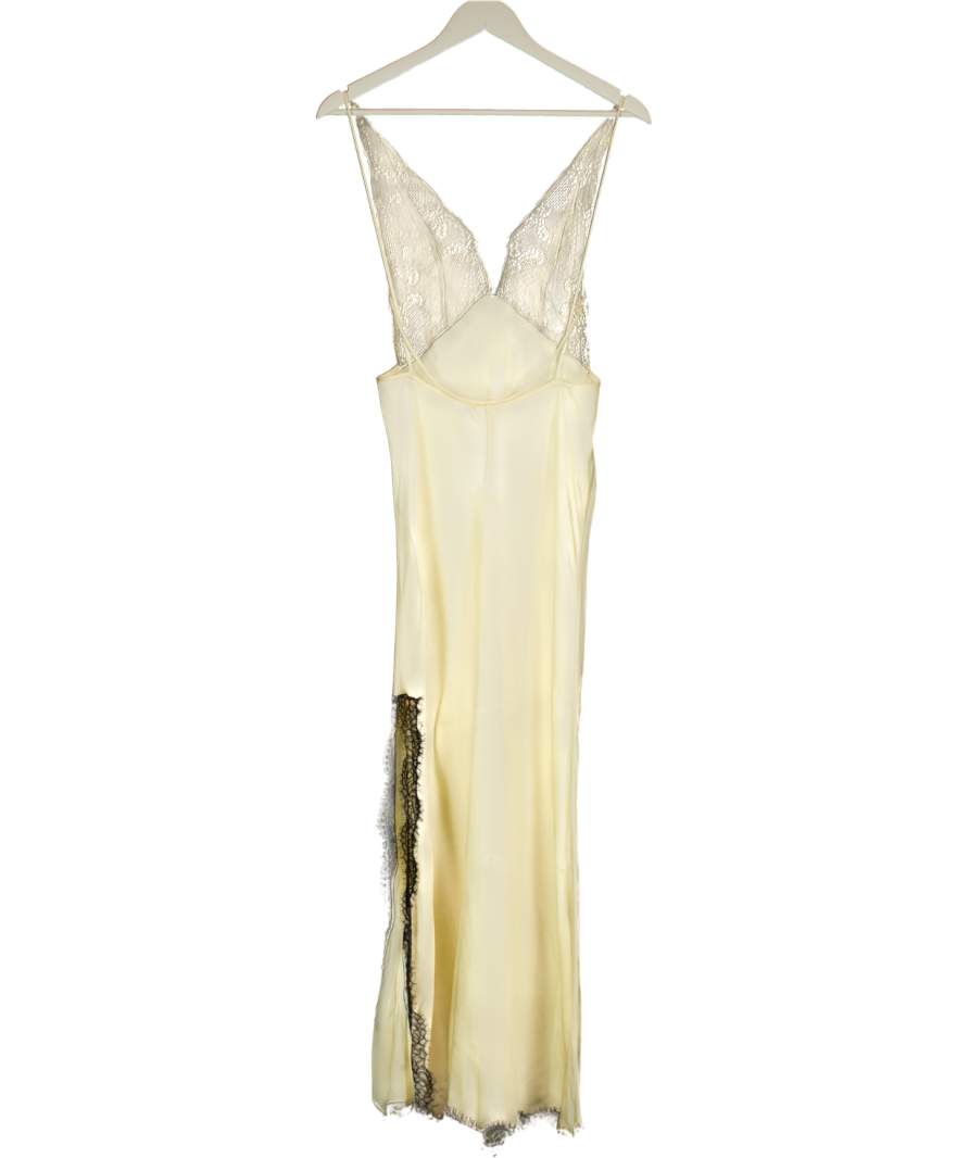 MANGO Selection Cream / Black Satin & Lace Camisole Dress UK S