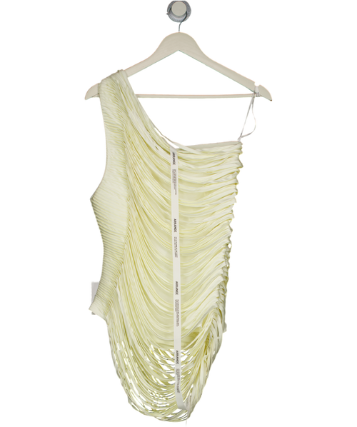 ASOS Arrange Draped Fringe One Shoulder Top In Winter White UK 12