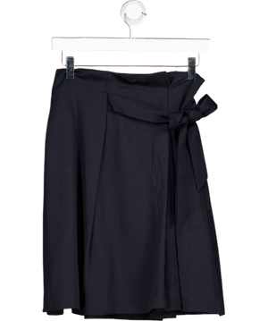 REISS Navy Blue Pleated Tie Detail Mini Skirt UK 8