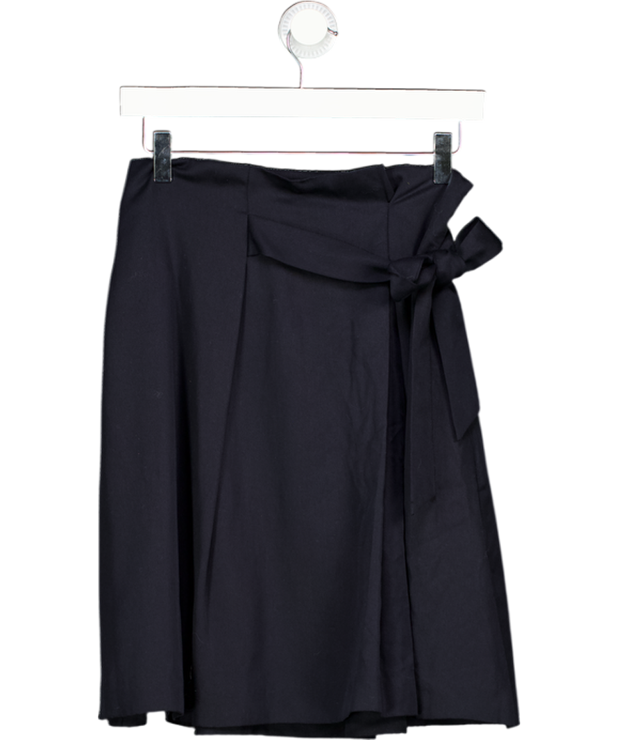 REISS Navy Blue Pleated Tie Detail Mini Skirt UK 8