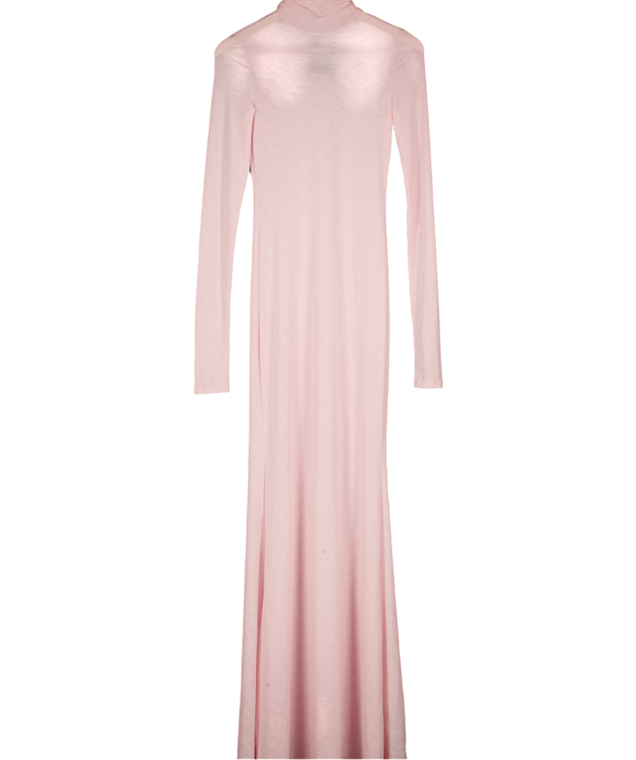 Noughts & Kisses Pink Gisele Fine Knit Maxi Dress UK S