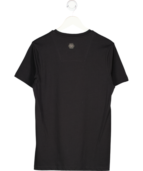 PHILIPP PLEIN Black "money Maker"  Logo T-shirt UK M