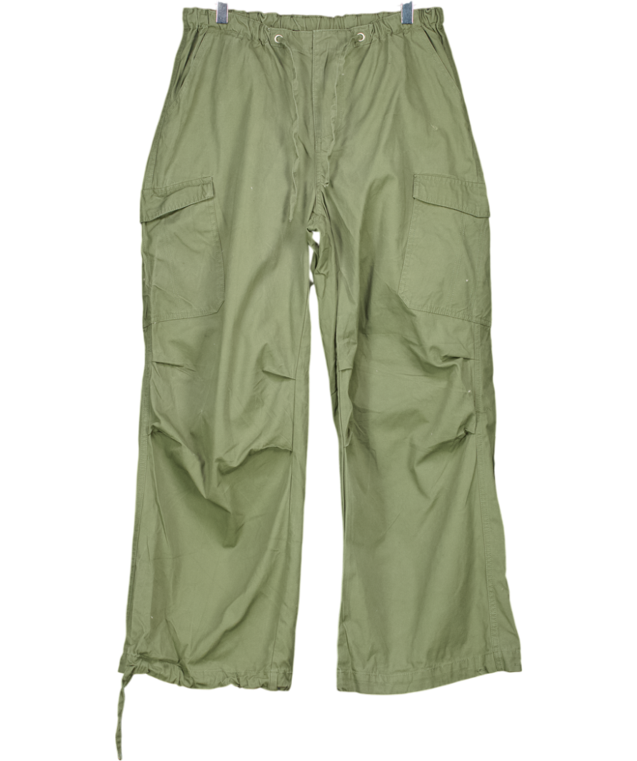 White Fox Parachute Pants Khaki Green UK S