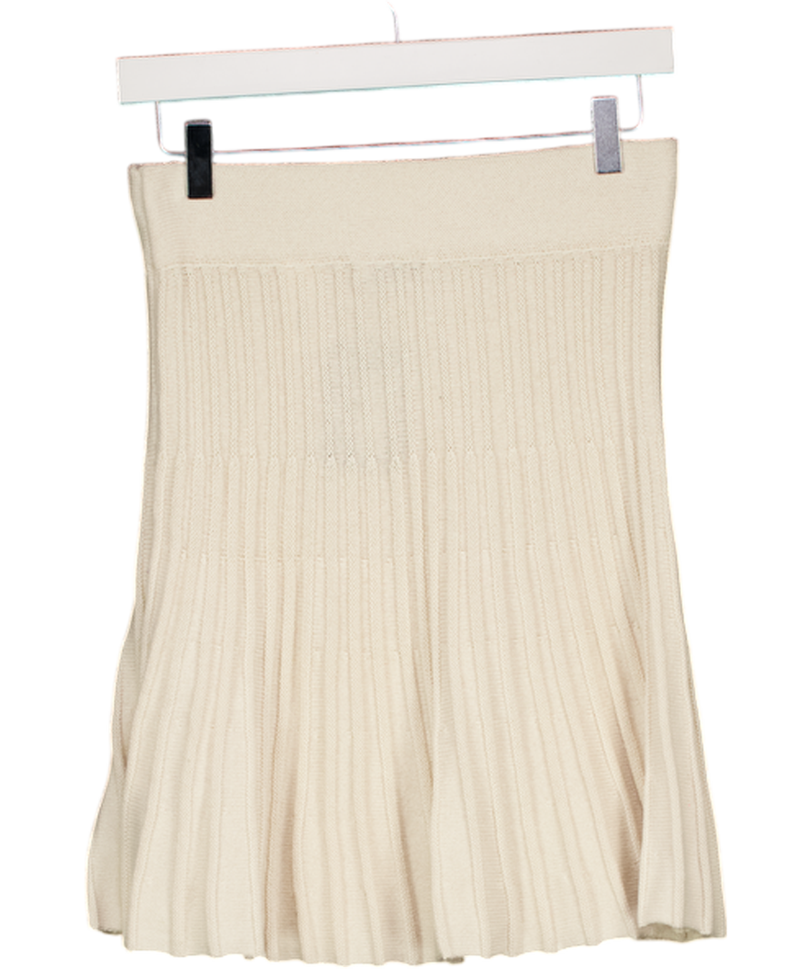 ZARA Cream Knit Fit & Flare Mini Skirt UK M