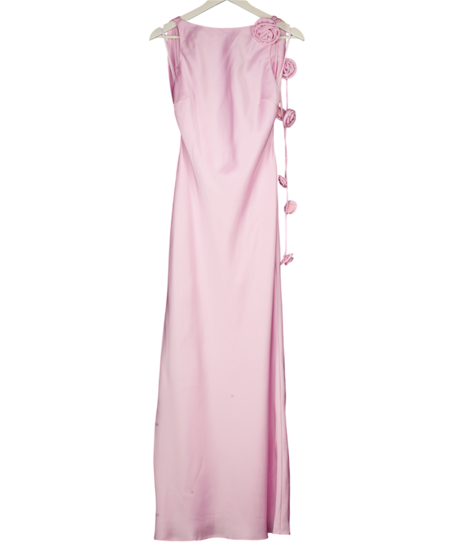 RUNAWAY THE LABEL Floral Detail Maxi Dress - Petal Pink UK XS