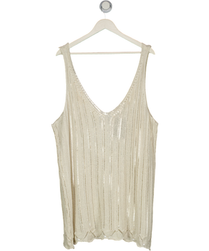 YOURS Cream Crochet Knit Vest Top UK 22