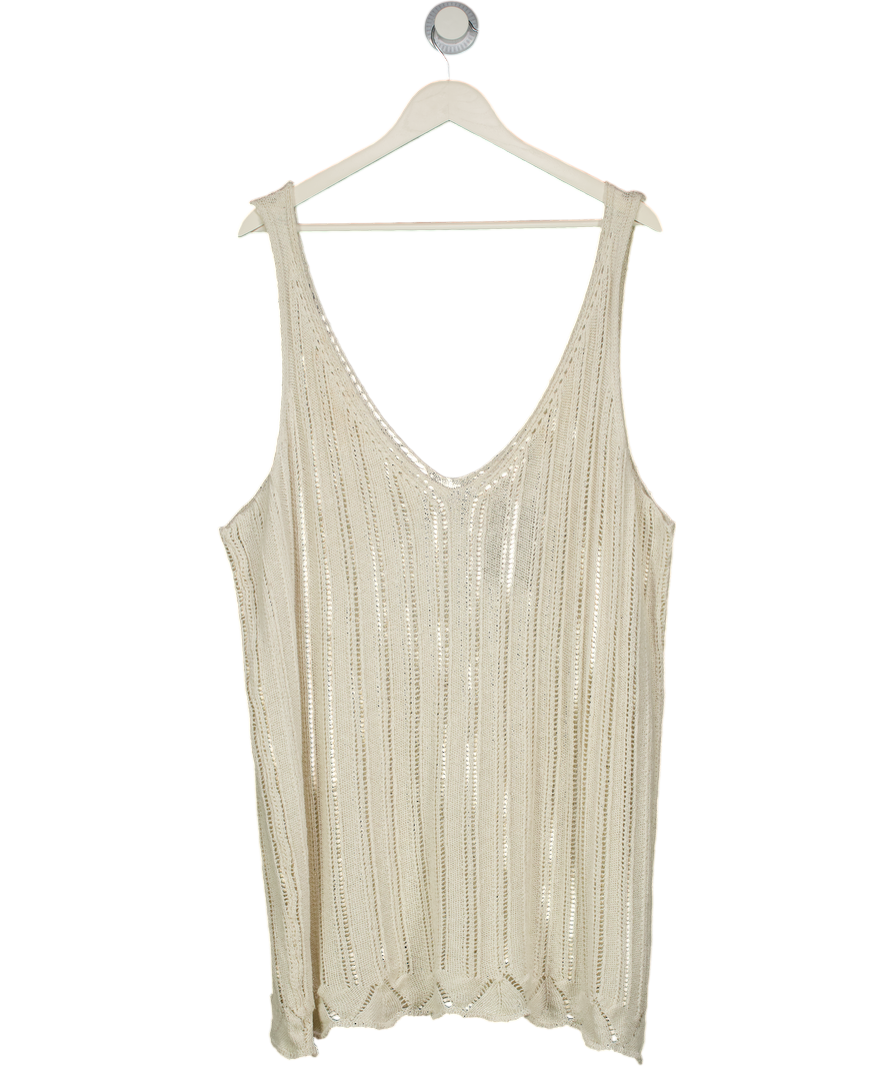 YOURS Cream Crochet Knit Vest Top UK 22