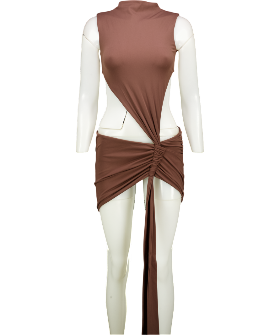 Mars the Label Brown Cut Out Mini Dress UK 8