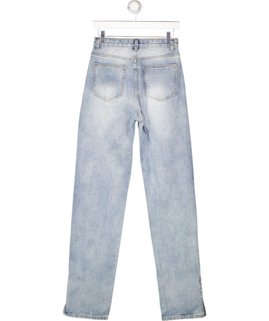 Momokrom Blue Straight Leg High Rise Jeans UK 8