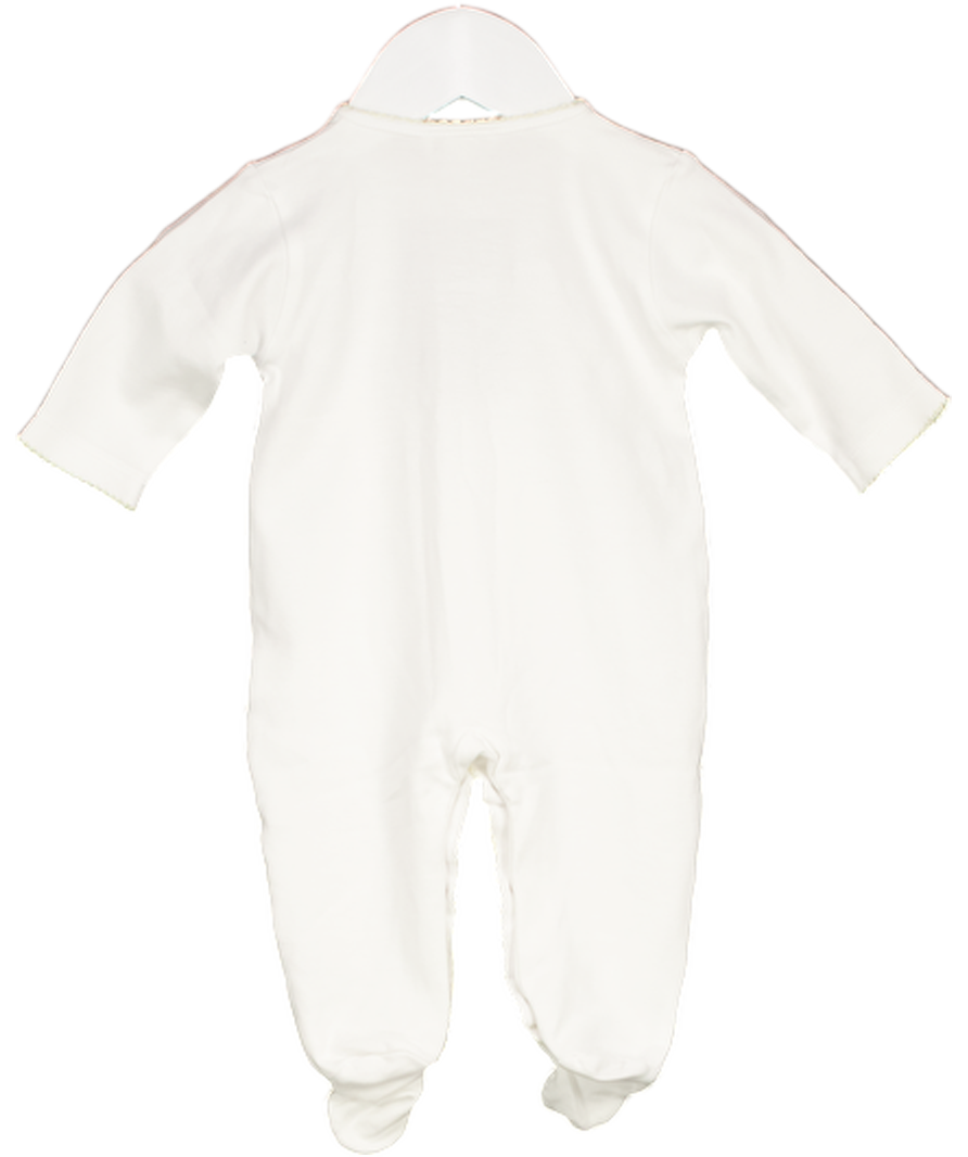 Kissy Kissy White Duck Pond Paddles Yellow Lace Trim 3-6 Months