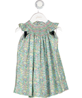 La Coqueta Multicoloured Floral Print Smocked Neck Dress 3 Years