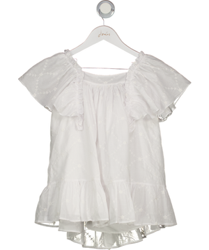 Benedita Ivory White Embroidered Bow Back Dancing Dress 5 Years