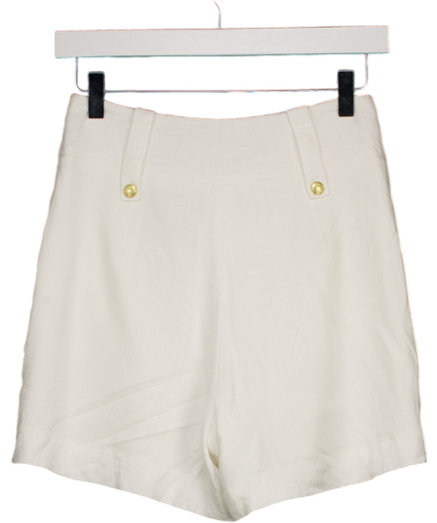HOLLAND COOPER White Linen Blend Tailored Shorts UK 6