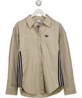 adidas Beige Cinched Shirt With Shoulder Pads UK S