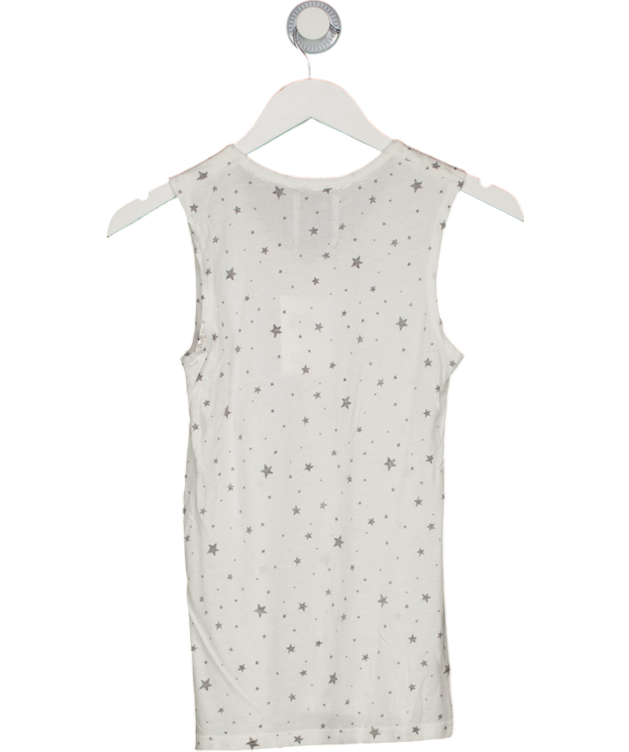 ZOE KARSSEN White Cotton Modal Star Print Vest Top UK XS