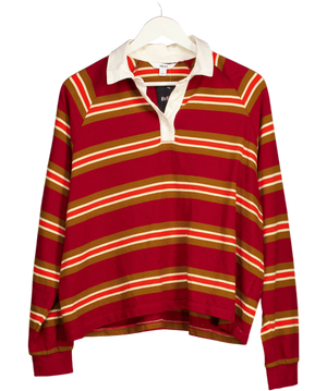 NEXT Red Striped Polo Shirt Top UK L