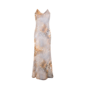 GRACE JACOB Beige Sahara Mesh Maxi Dress UK XS