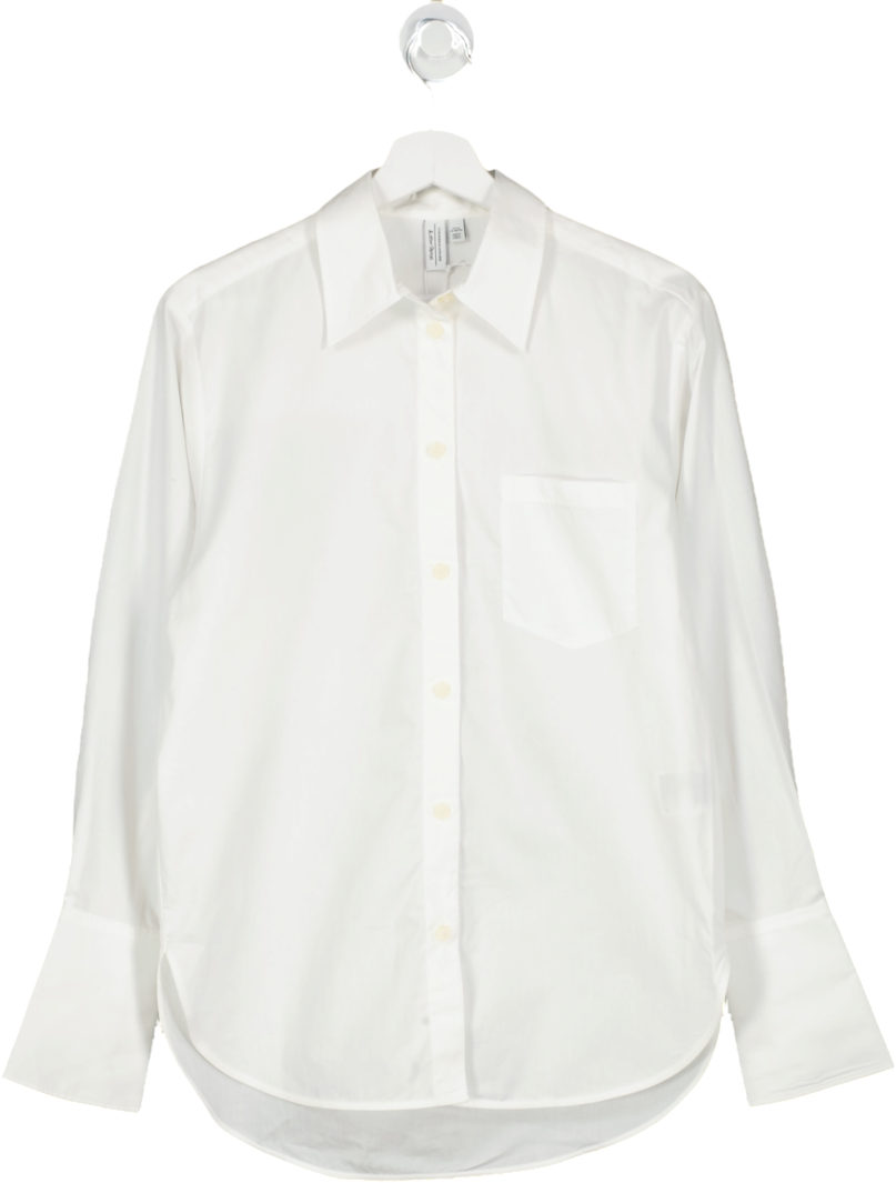 & Other Stories White Button Up Oversized Shirt UK 4