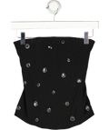 WHITE FOX Black Jewelled Corset Top UK XS