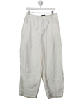Lioness White Tie Waist Barrel Leg Trousers UK S