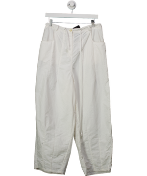 Lioness White Tie Waist Barrel Leg Trousers UK S