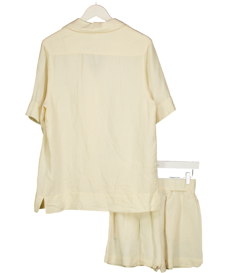 H&M Yellow Linen Blend Short Sleeve Shirt & Shorts Set UK S