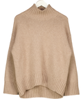 COS Beige Chunky Cashmere Oversize Funnel-neck Jumper UK S