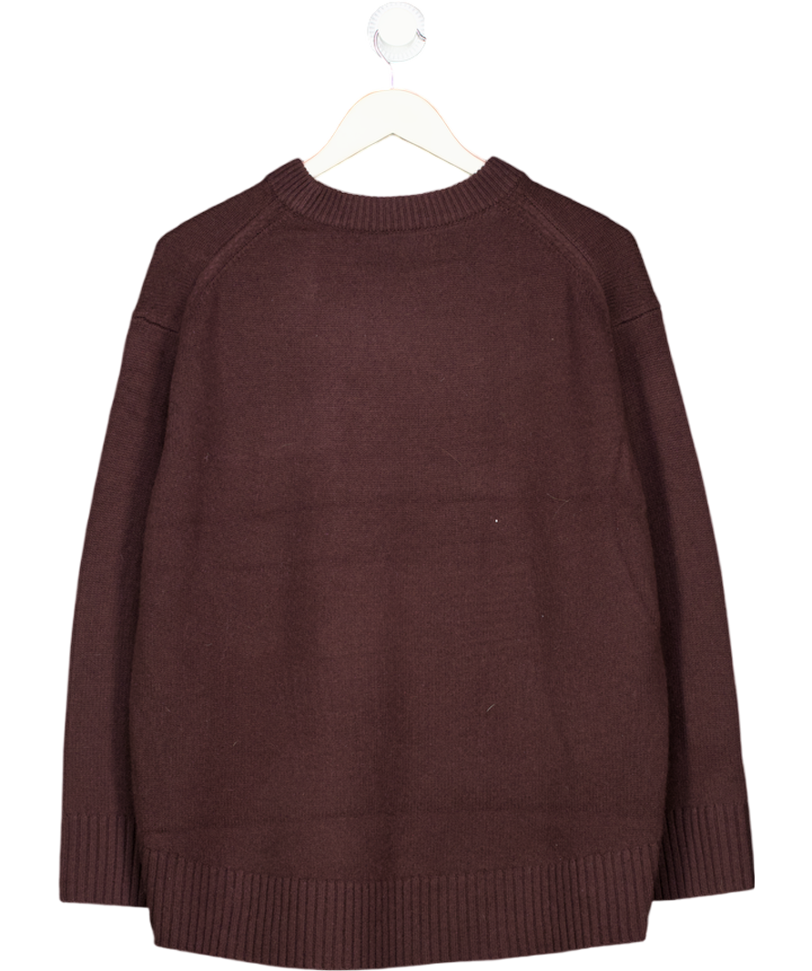 REISS Purple Ella Wool-cashmere Crew-neck Jumper In Plum UK S