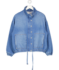 Nobody's Child Blue Denim Funnel Neck Bomber Jacket UK M