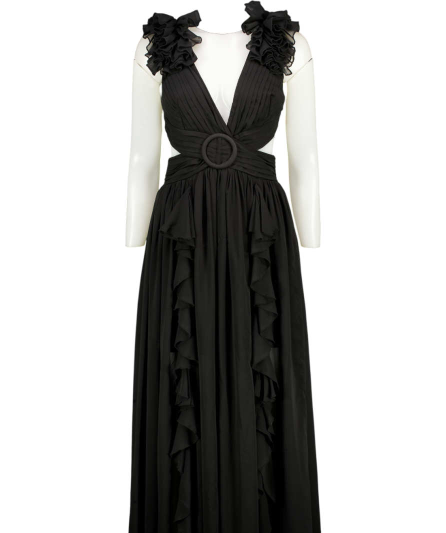 ALB Anne Louise Black Cassini Cut Out Maxi Dress UK 8