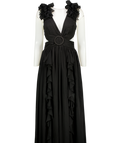 ALB Anne Louise Black Cassini Cut Out Maxi Dress UK 8