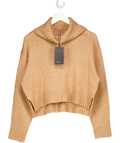 Brave Soul Brown Boxy Cropped Turtle Neck Sweater UK M