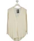 REISS Linen Wool Cardigan In Cream UK S
