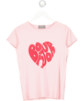 WYSE LONDON Pink "Bonjour" Logo T-shirt Sz1 UK 8