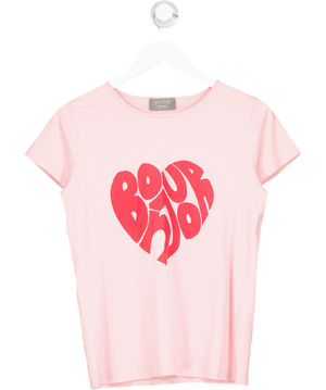 WYSE LONDON Pink "Bonjour" Logo T-shirt Sz1 UK 8
