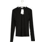 LAST SEVEN DAYS Black Noir Henley Long Sleeve Top UK L
