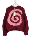 THE WOLF GANG Red Filipa Wool / Mohair Blend Swirl Knit Sweater UK M/L