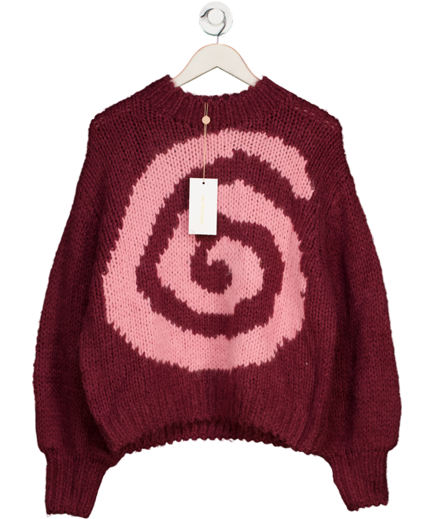 THE WOLF GANG Red Filipa Wool / Mohair Blend Swirl Knit Sweater UK M/L