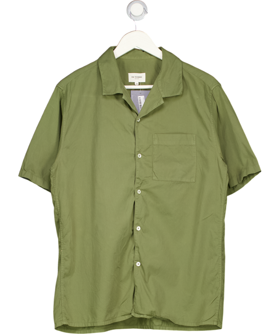 OCTOBRE EDITIONS Green 100% Cotton Short Sleeve Shirt UK M