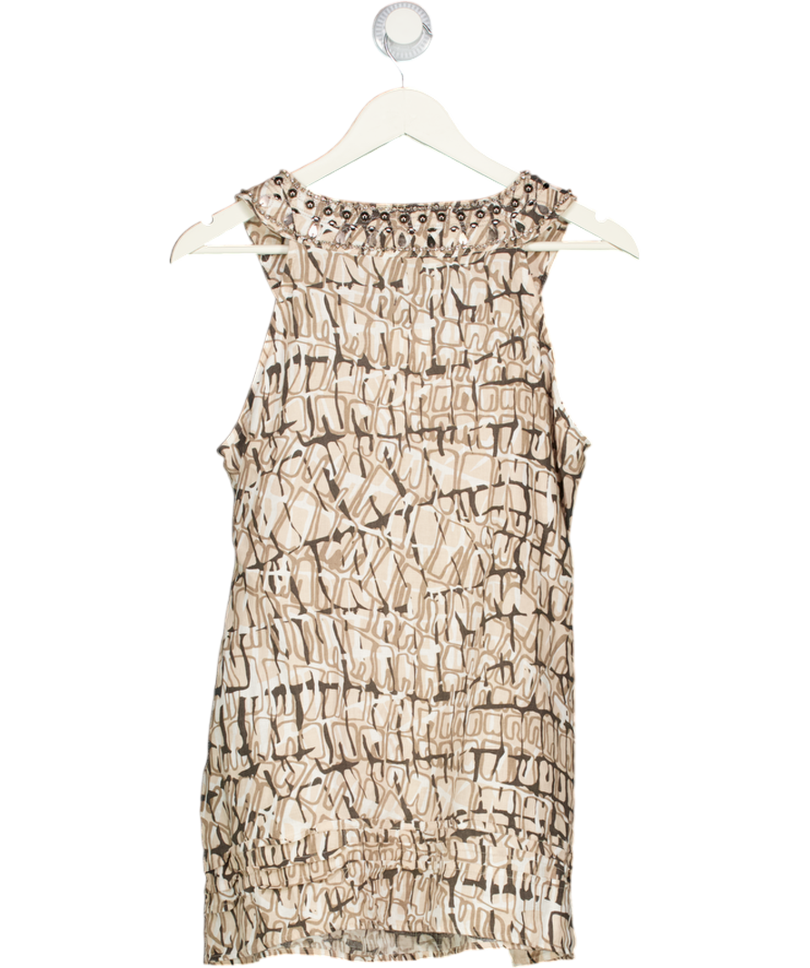 Rocha John Rocha Brown Embellished Tunic Top UK 14