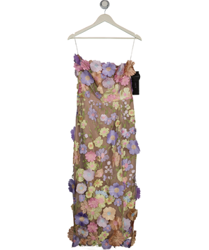 Elliatt Multicoloured Pastel Helena Strapless Midi Dress UK S/M