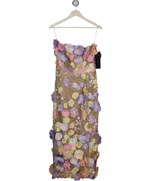 Elliatt Multicoloured Pastel Helena Strapless Midi Dress UK S/M